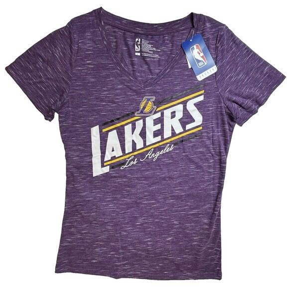 LA Lakers Womens Large Purple TShirt NBA Basketball Team T-Shirt Top MLPS - Picture 1 of 6